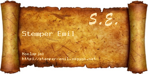 Stemper Emil névjegykártya